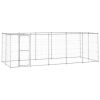 Outdoor Dog Kennel Galvanized Steel with Roof 130.2 ft¬≤