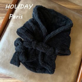 Solid Color Autumn And Winter Maltese Pet Nightgown (Option: Black-2XL)